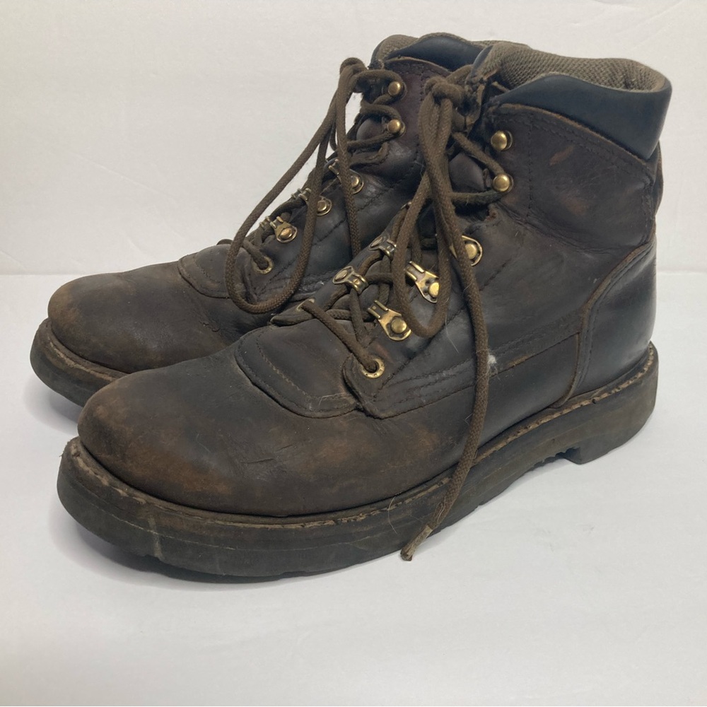 Red Wing Work Boots 963 Brown Leather Ankle Shoes Made USA Sz 7 D